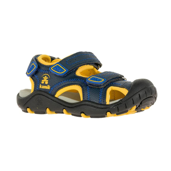 Kamik Navy/Citrus Seaturtle Toddler Sandals - Waterproof Beach Shoes for Boys & Girls - Perfect for Summer Play, Pool & Outdoor Adventures
