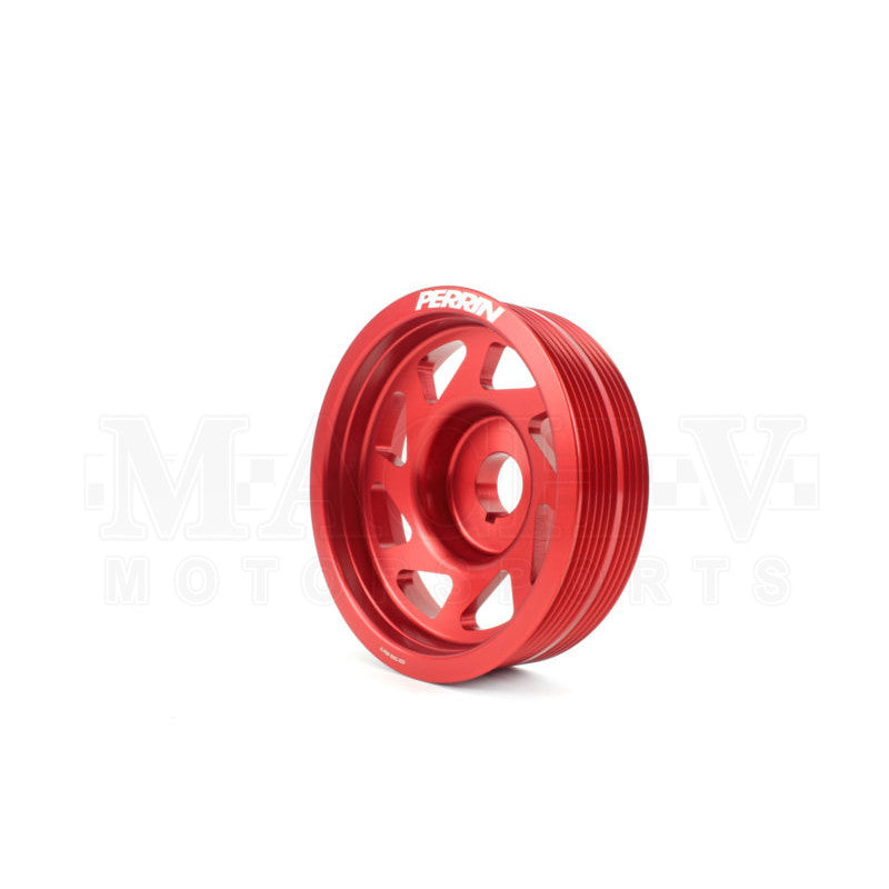 Perrin Lightweight Crank Pulley for Subaru EJ Series - Performance Upgrade for WRX, STI, and Impreza - Improve Engine Response & Fuel Efficiency