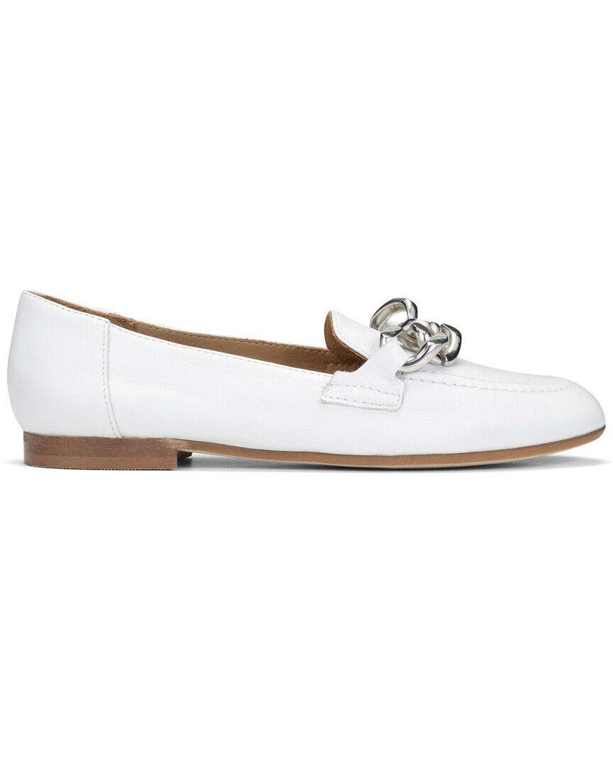 Donald Pliner Nolin Women's Suede Leather Loafers - Comfortable Slip-On Flats in White, Size 9.5 Medium (US) - Perfect for Office, Travel & Casual Wear
