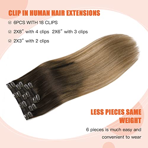 Premium 100% Human Hair Clip-In Extensions - Silky Straight Hair Extensions for Length & Volume | Perfect for Parties, Weddings & Everyday Styling