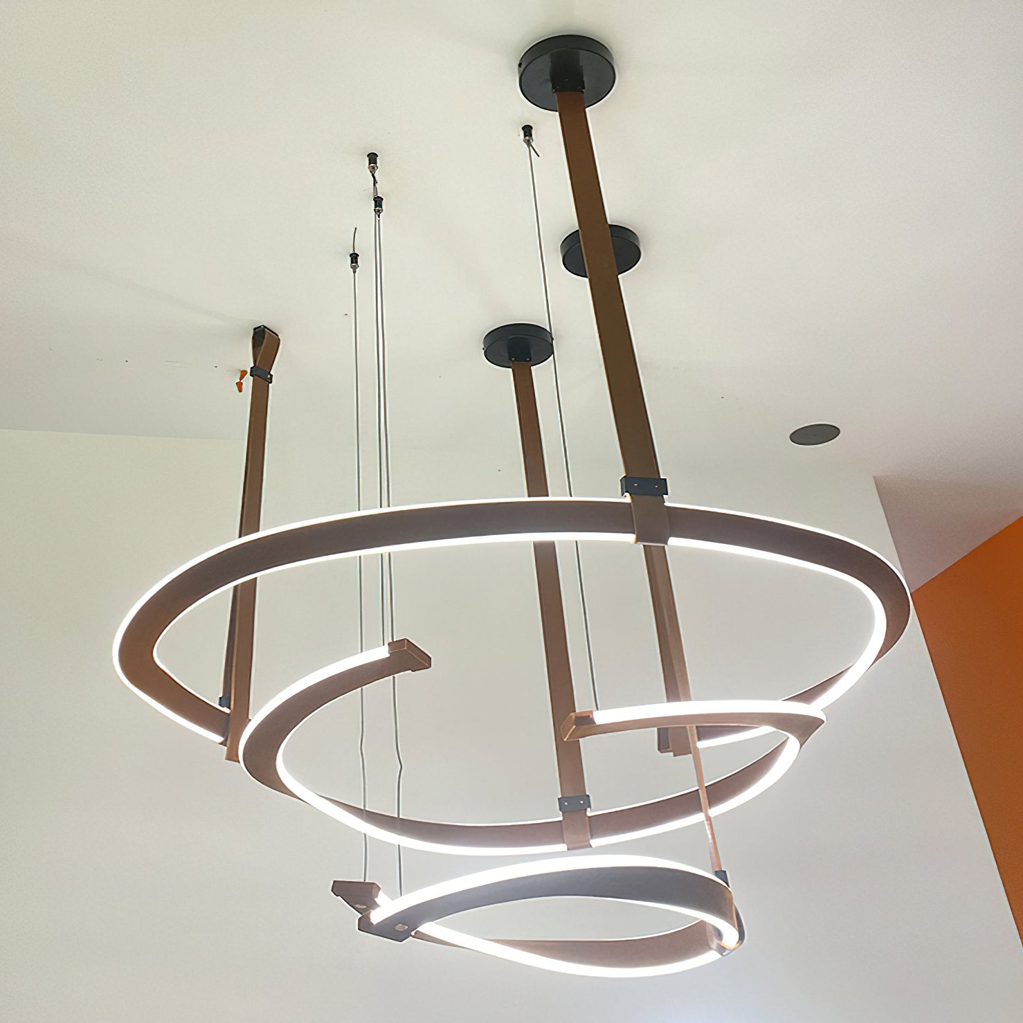 Finopi Elegant Crystal Chandelier - Modern Ceiling Light Fixture for Dining Room, Living Room & Bedroom | Perfect for Home Decor & Wedding Venue Lighting
