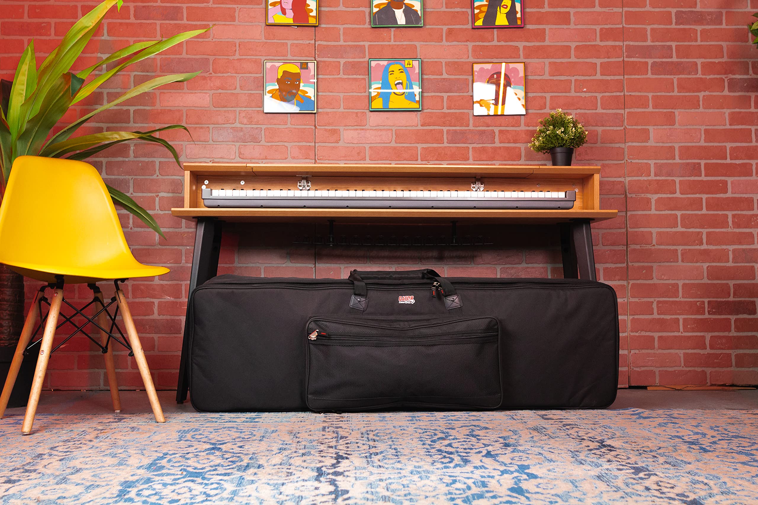 Gator GKB-76 SLIM Keyboard Gig Bag - Lightweight Padded Protection for 76-Key Keyboards - Perfect for Travel, Gigging & Studio Use