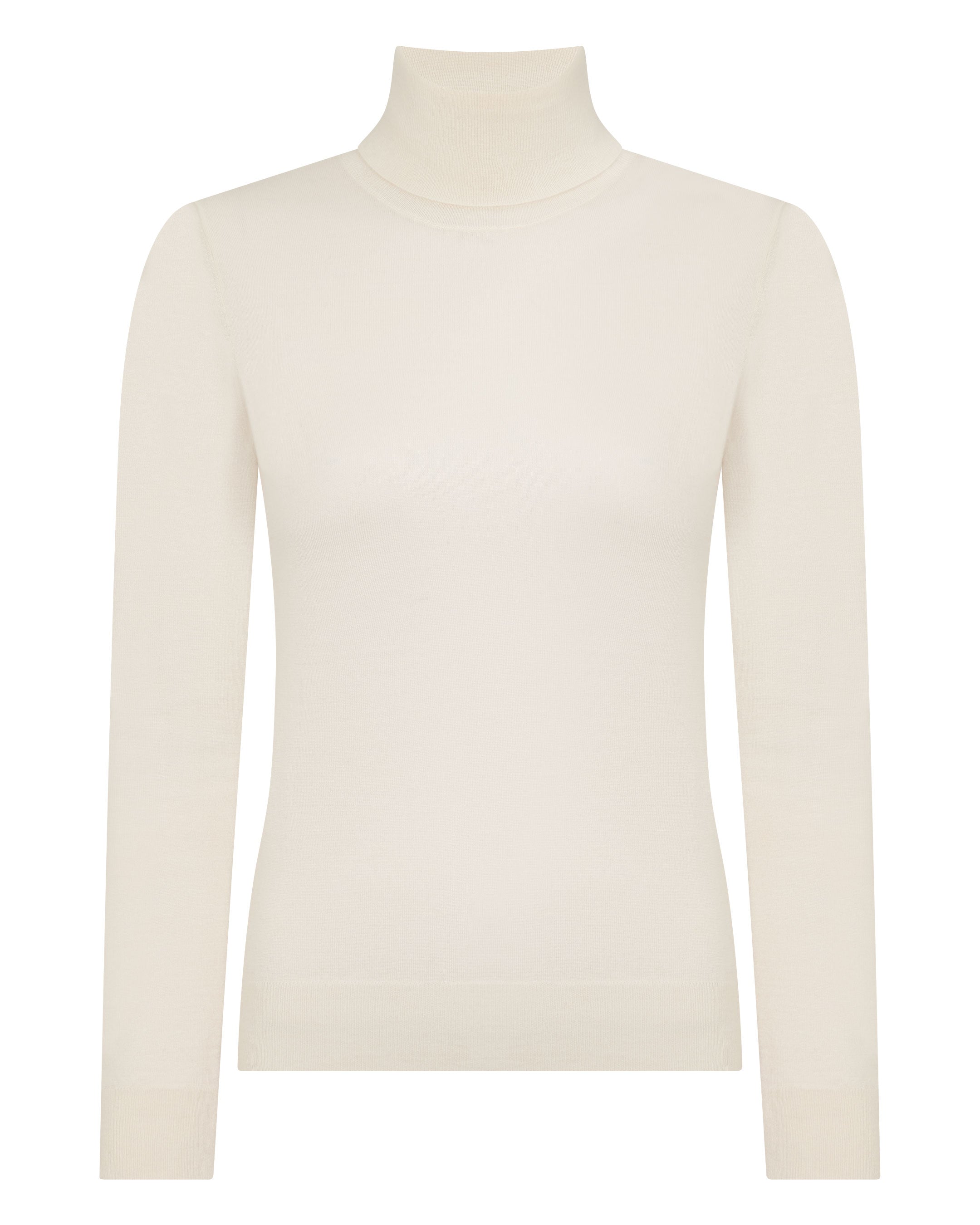 Premium Women's Cashmere Turtleneck Sweater - Soft Ivory White Winter Pullover for Cozy Outfits & Office Wear
