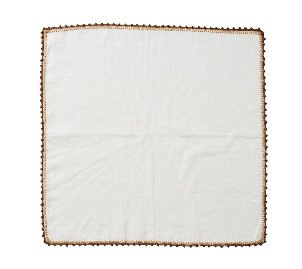Elegant Knotted Edge Napkins - Set of 4 Premium Cotton Dinner Napkins for Formal Dining & Special Occasions
