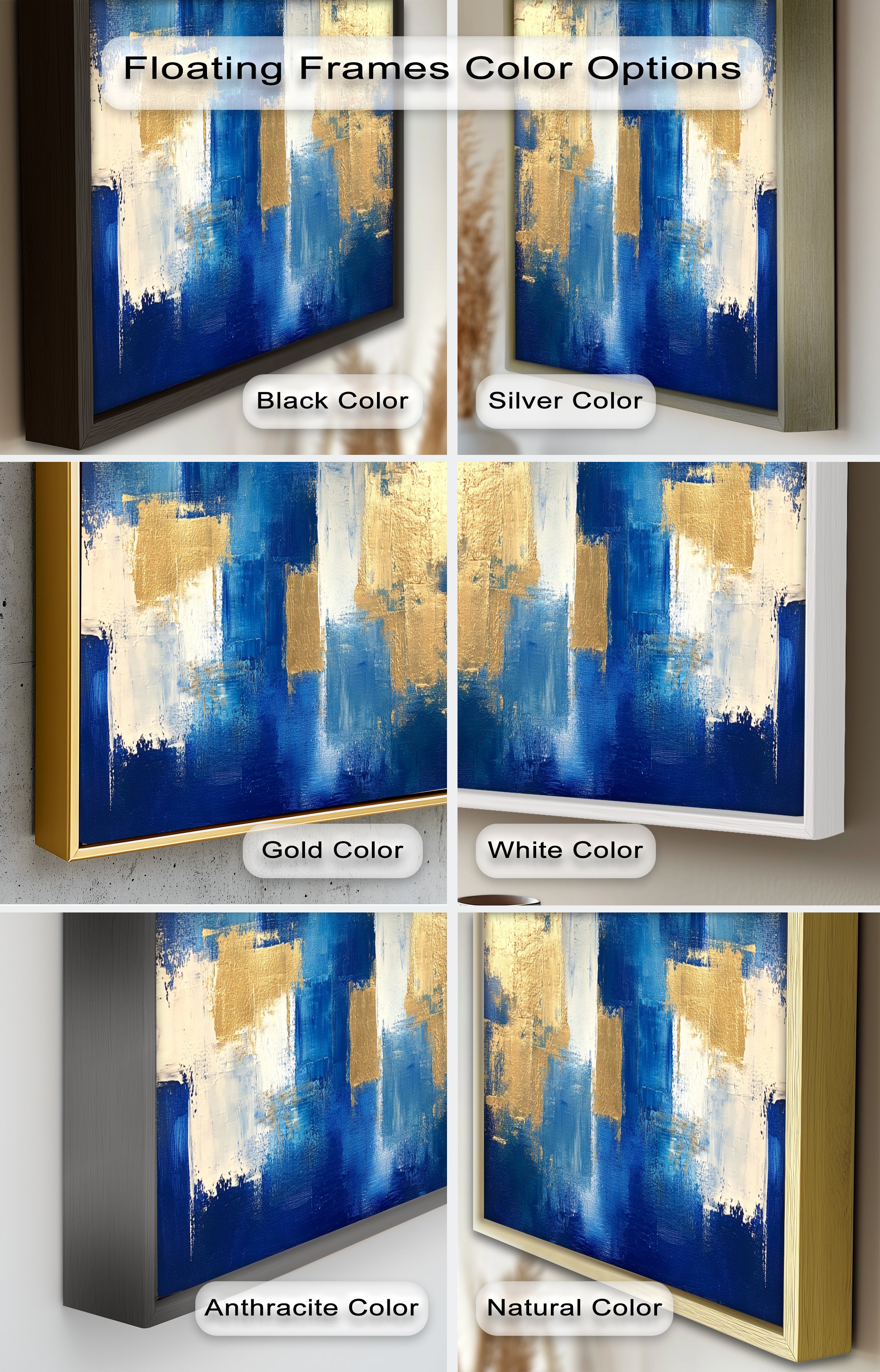 Blue Harmony Abstract Oil Painting - Modern Wall Art for Living Room, Bedroom & Office Decor | Handmade Canvas Artwork