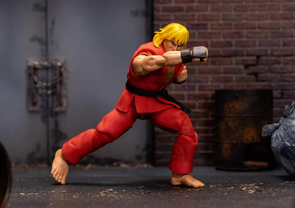 Street Fighter Ken Masters Action Figure - 12-Inch Collectible Toy for Fans, Video Game Merchandise - Perfect for Display, Cosplay, and Gaming Enthusiasts