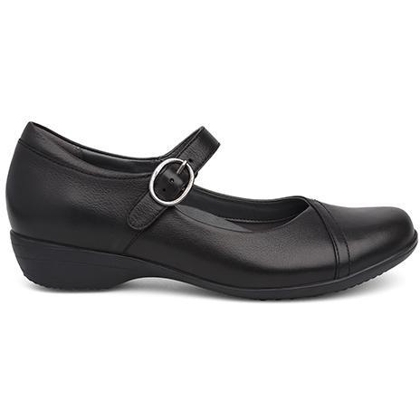 DANSKO FAWNA Black Milled Nappa Leather Clogs - Comfortable Slip-Resistant Shoes for Nurses, Chefs & Professionals | Perfect for Healthcare, Kitchen & Work Environments