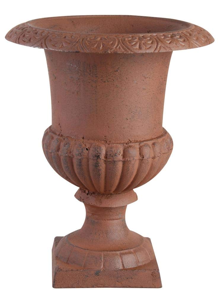 Esschert Design XH61-AR Large French Urn Planter - 12 Inch Diameter Cast Iron Decorative Garden Pot for Outdoor Plants, Flowers & Patio Decor