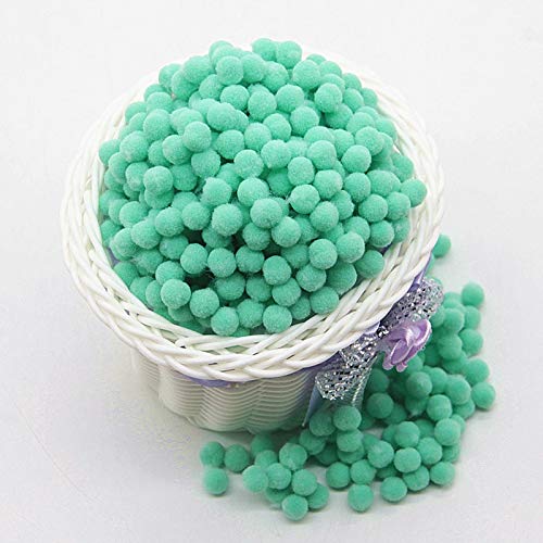 Dalab Mini Fluffy 8mm White Pom Poms - Soft Round DIY Craft Pompoms for Sewing, Kids Toys, Home Decor, Gift Wrapping & Party Supplies (20g, 16-Pack)