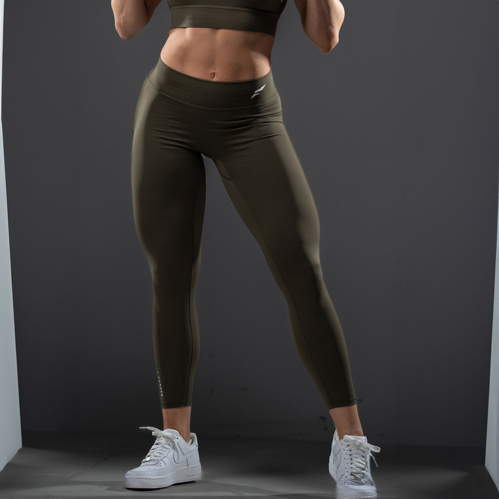 ASCEND High Waist Yoga Leggings for Women - Olive Green Workout Pants, Tummy Control & Moisture Wicking - Perfect for Yoga, Gym, Running & Lounge Wear