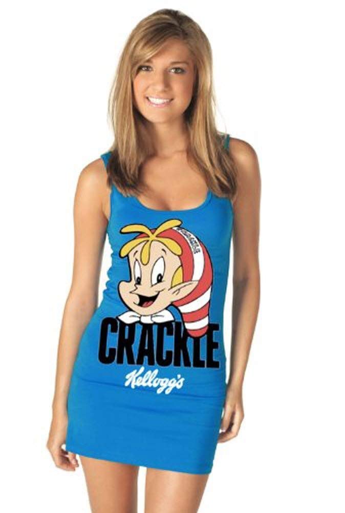 Snap Crackle Pop Rice Krispies Juniors Costume Tank Dress - Fun TV Store Cereal Character Outfit for Halloween, Cosplay & Themed Parties