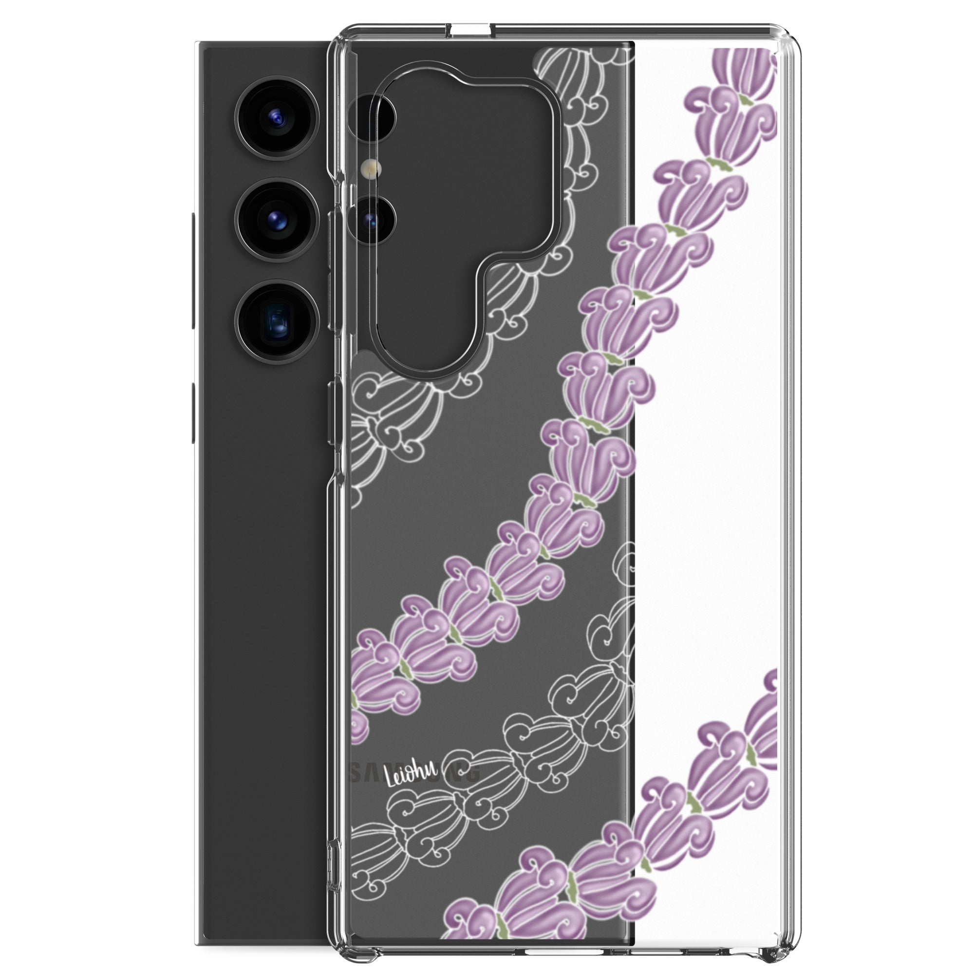 Samsung Clear Phone Case with Crown Lei Design - Slim Protective Cover for Samsung Galaxy [Model] - Perfect for Parties, Festivals, and Everyday Use