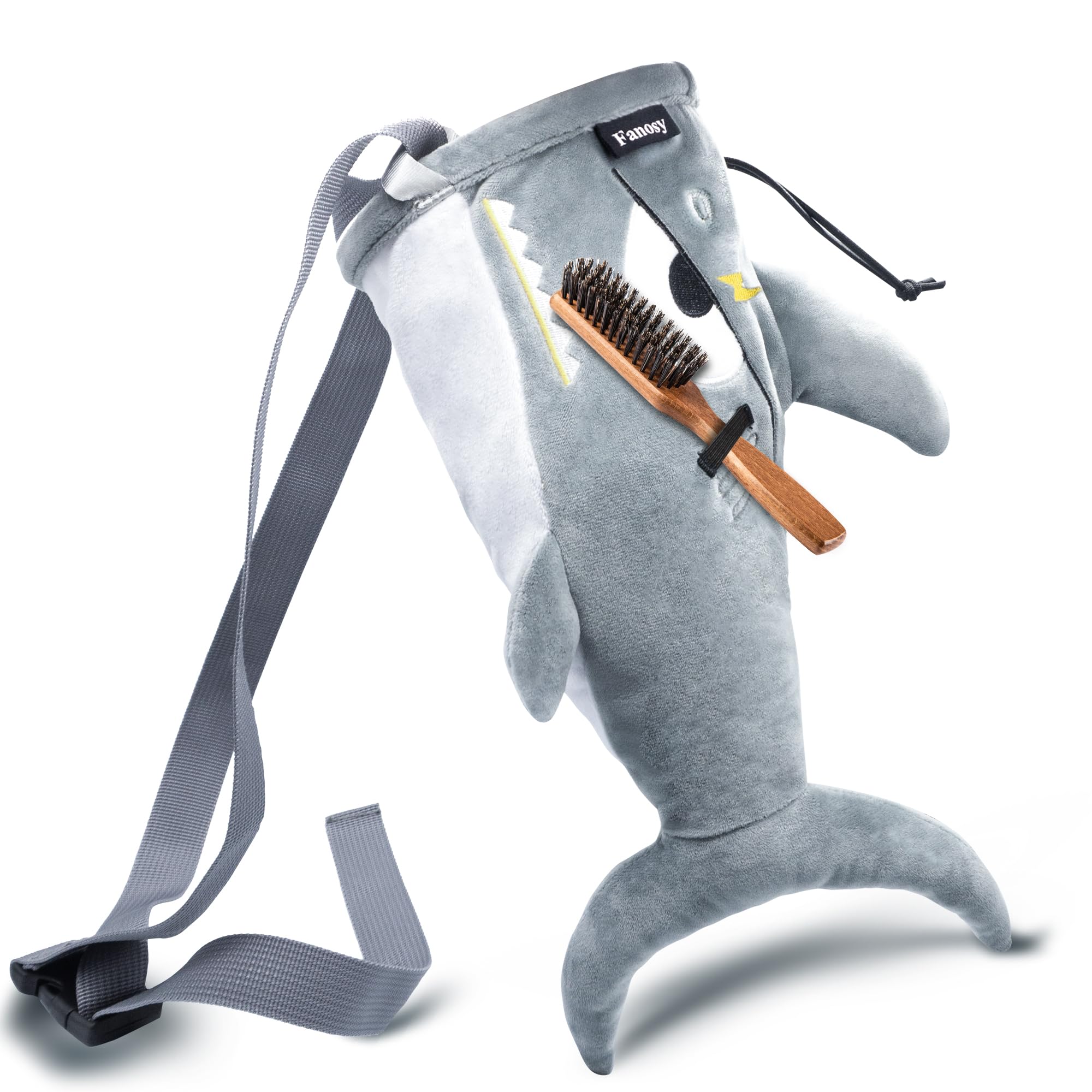 Shark Chalk Bag for Rock Climbing - Animal Adventure Edition | Chalk Pouch for Gym Training & Bouldering | Perfect Sports Gift for Adults, Kids & Teens (Gray) | Ideal for Indoor Climbing Gyms & Outdoor Adventures