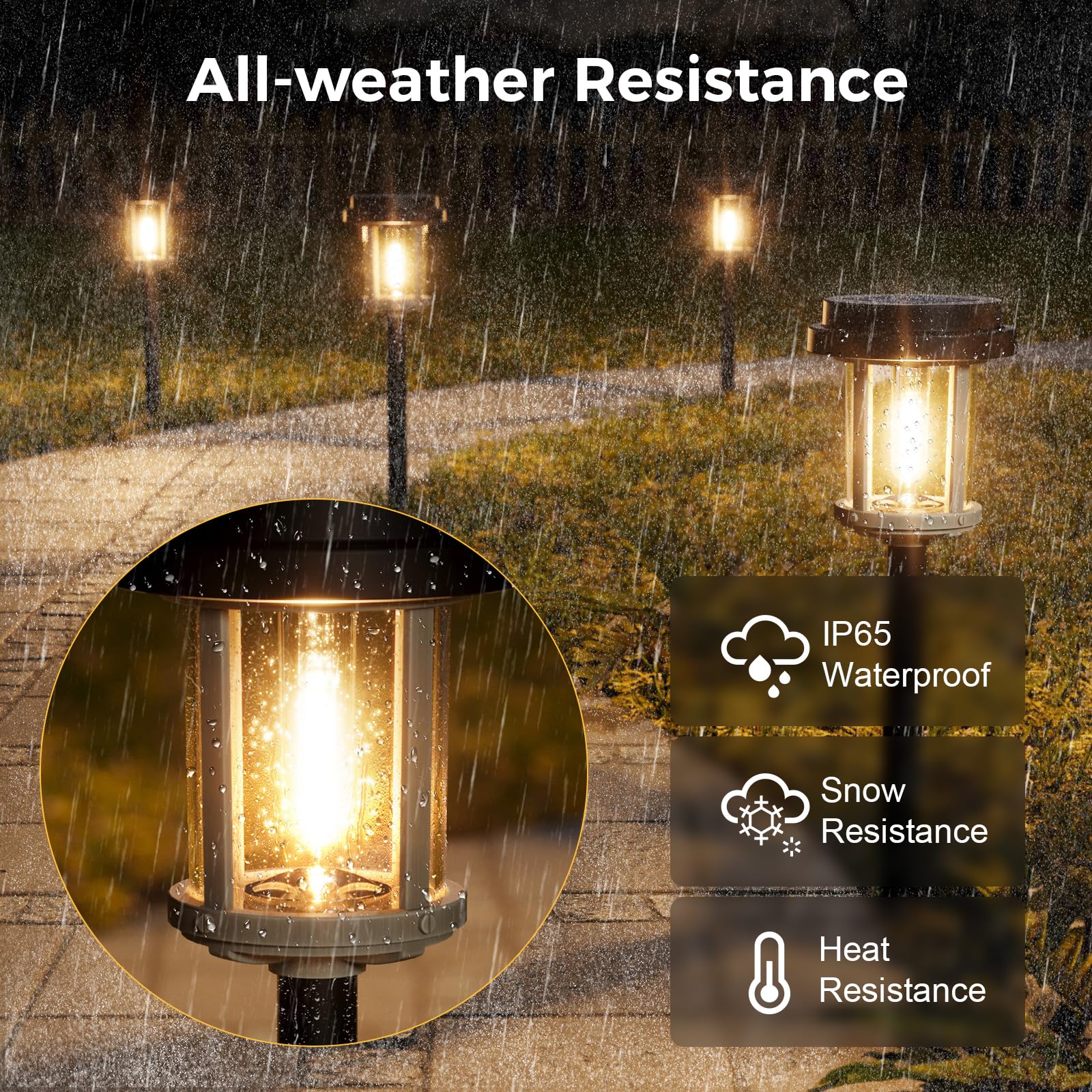 **XMCOSY+ Solar Lights Outdoor Waterproof IP65 - 20LM Solar Garden Lights with 2-Tone Black & Grey Metal Design - Warm White Solar Pathway Lights for Yard, Patio, Landscape, Walkway, Driveway | Perfect for Garden Decoration, Pathway Illumination & Outdoor Lighting**