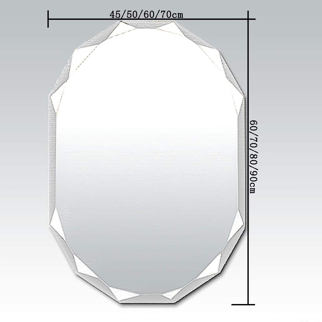 Frameless Crystal Diamond Beveled Wall Mirror for Bathroom & Dressing Room - Multi-Edge Design, Shatterproof, Easy Installation - Perfect for Vanity, Makeup, and Home Decor