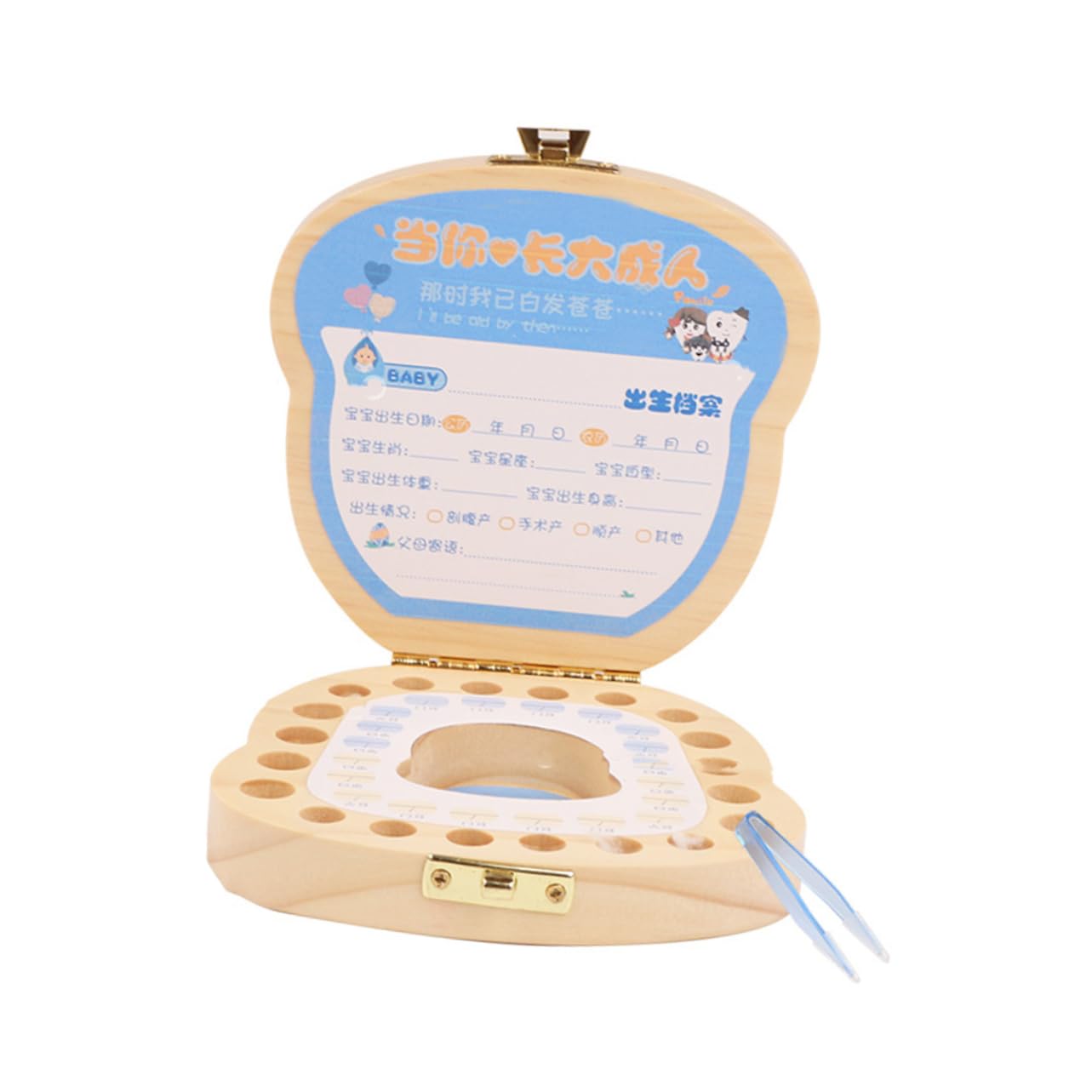 RORPOIR Eco-Friendly Wooden Baby Teeth Keepsake Box - Deciduous Tooth Holder for Preserving Baby's First Teeth | Perfect for Baby Shower Gifts, Memory Storage & Nursery Decor