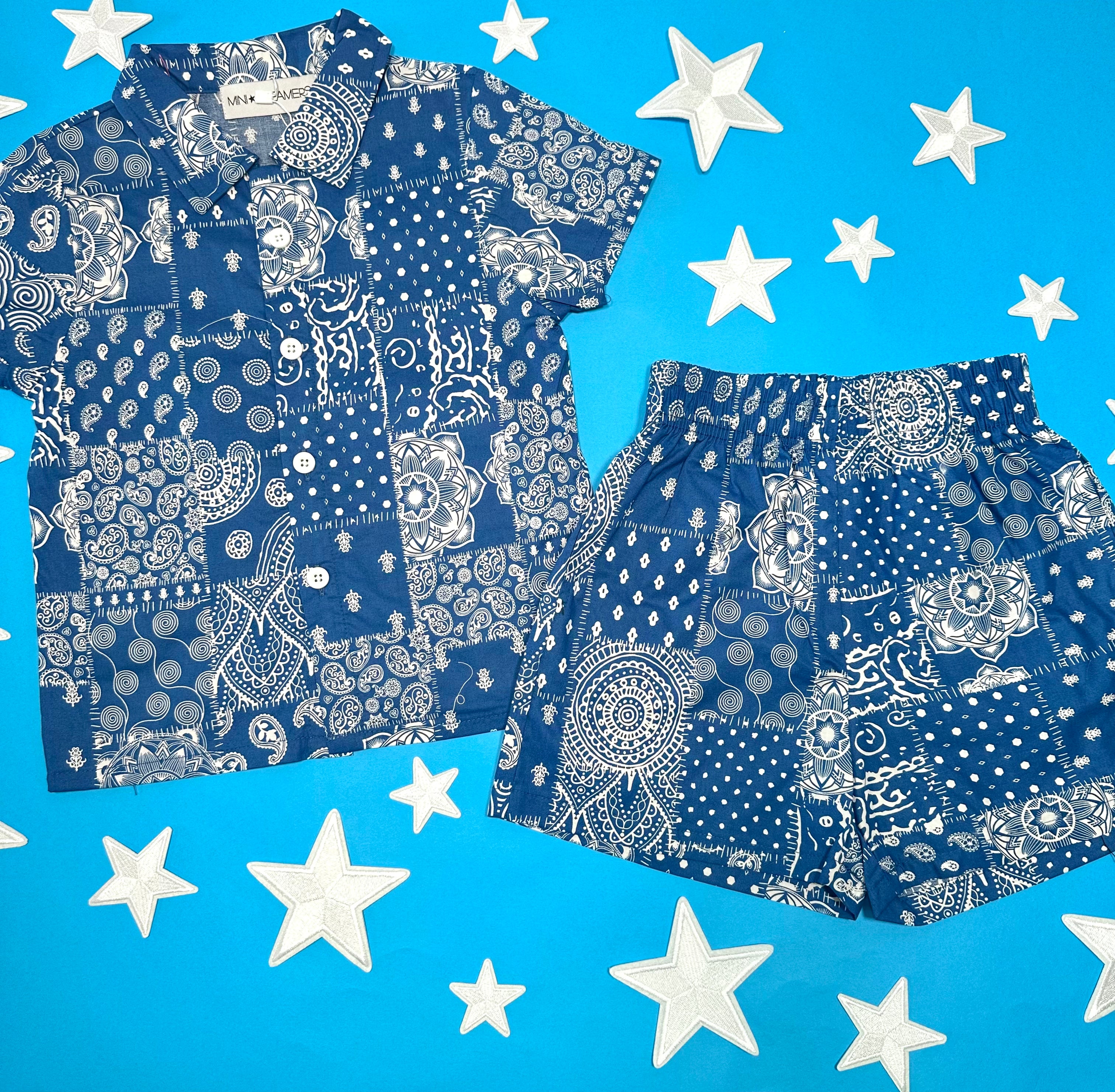 Stylish Ryder Bandana Button Down Shirt and Shorts Set for Men - Casual Summer Outfit for Beach, Travel, and Outdoor Adventures