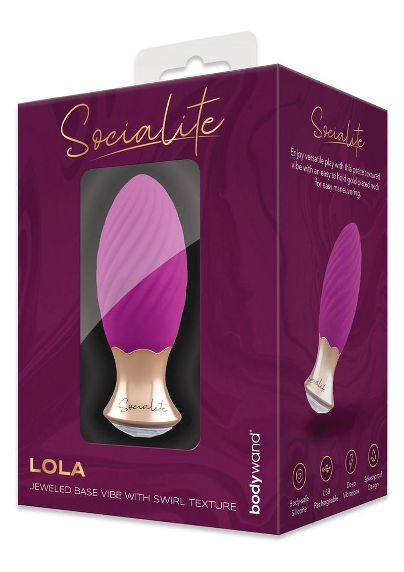 Bodywand Socialite Lola Rechargeable Silicone Vibrator - Purple & Gold | Powerful Personal Massager for Women | Perfect for Solo Play & Couples Intimacy