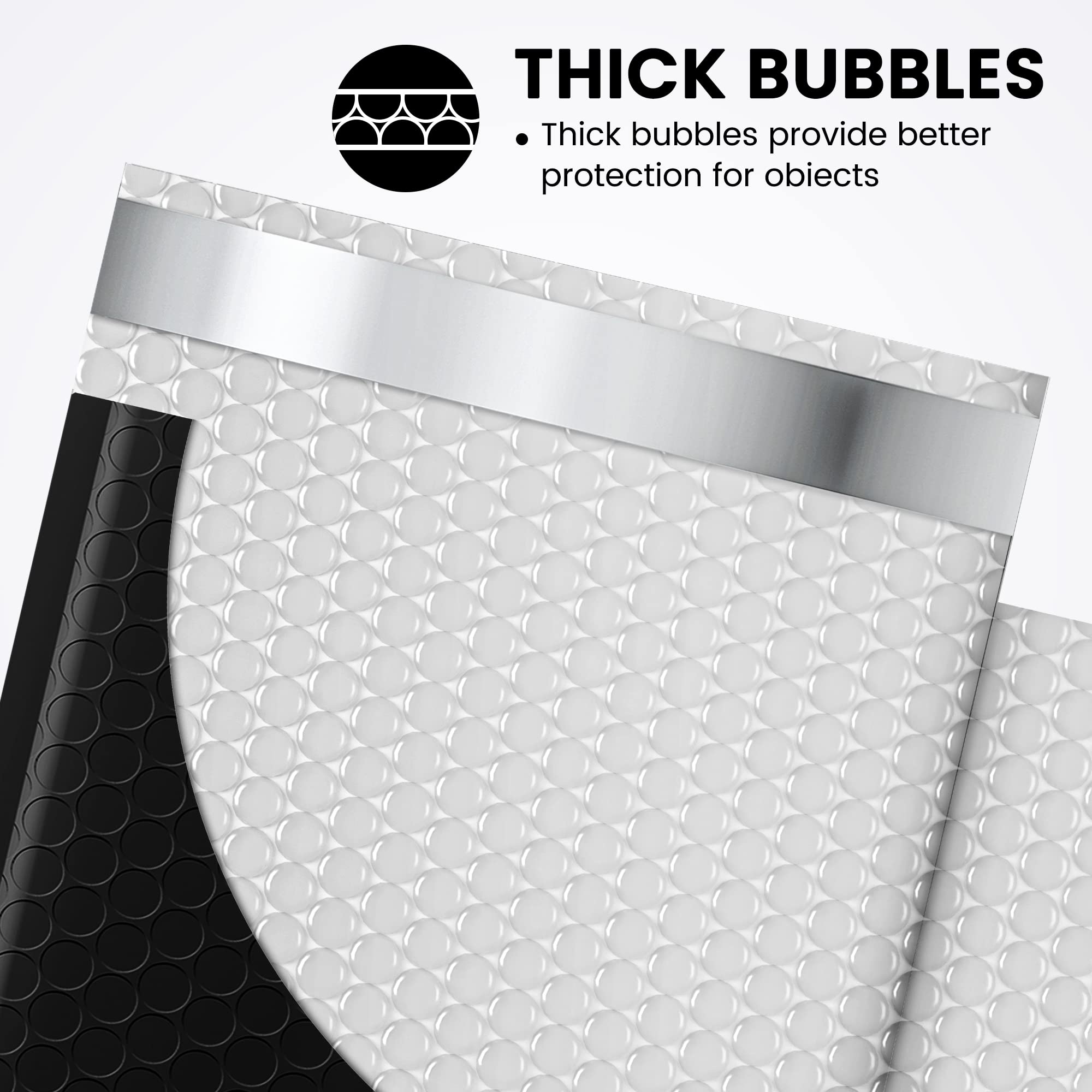 Fuxury 6x10 Inch Bubble Mailers 600 Pack - Black Padded Shipping Envelopes (6x9