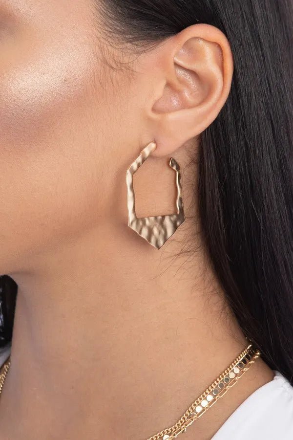 Hammered Geometric Earrings for Women - Handmade Boho Chic Dangle Earrings - Perfect for Parties, Weddings & Everyday Wear