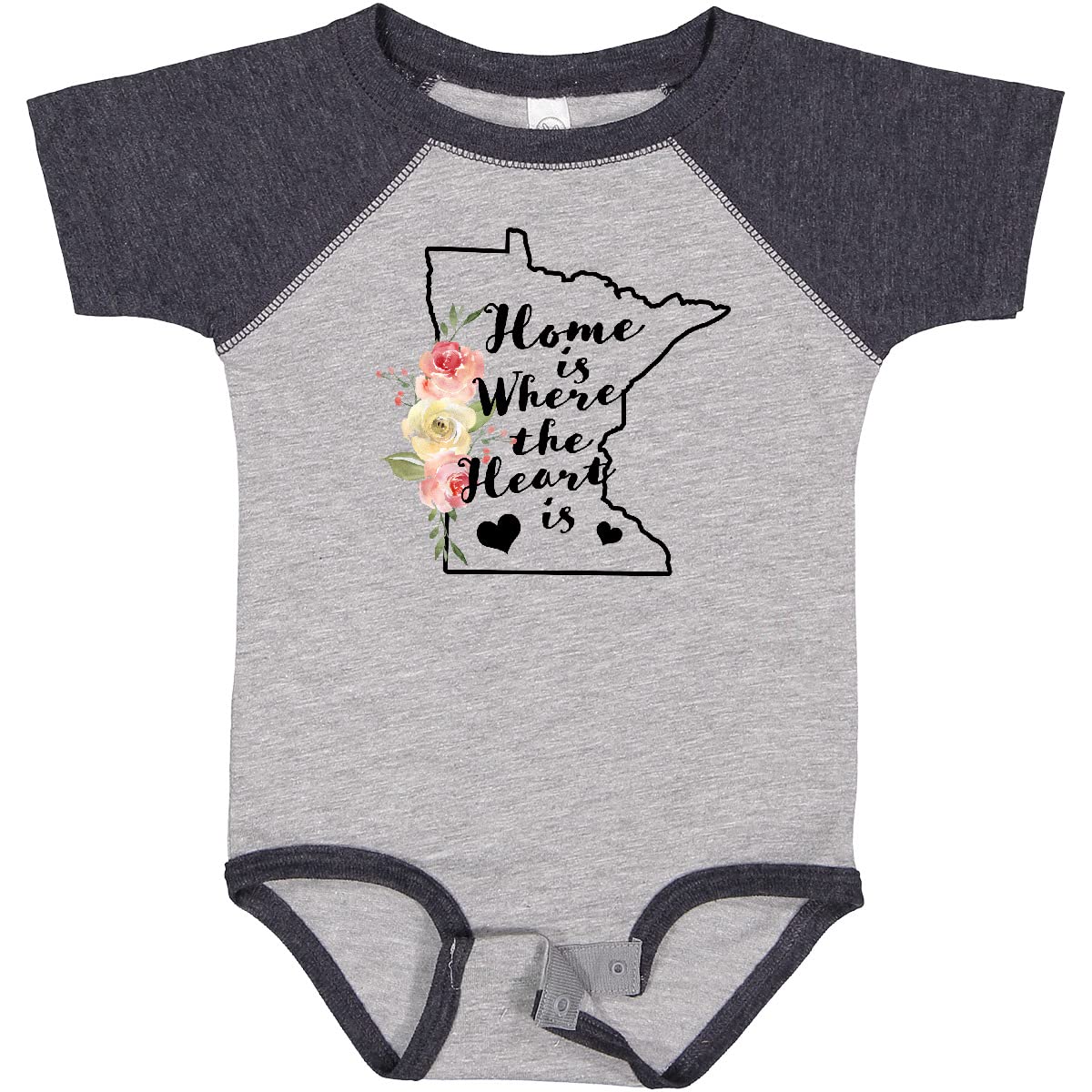 Inktastic Minnesota Home is Where The Heart is Watercolor Baby Bodysuit - Soft Cotton Onesie for Newborns & Infants | Perfect for Family Photos, Holidays & Everyday Wear