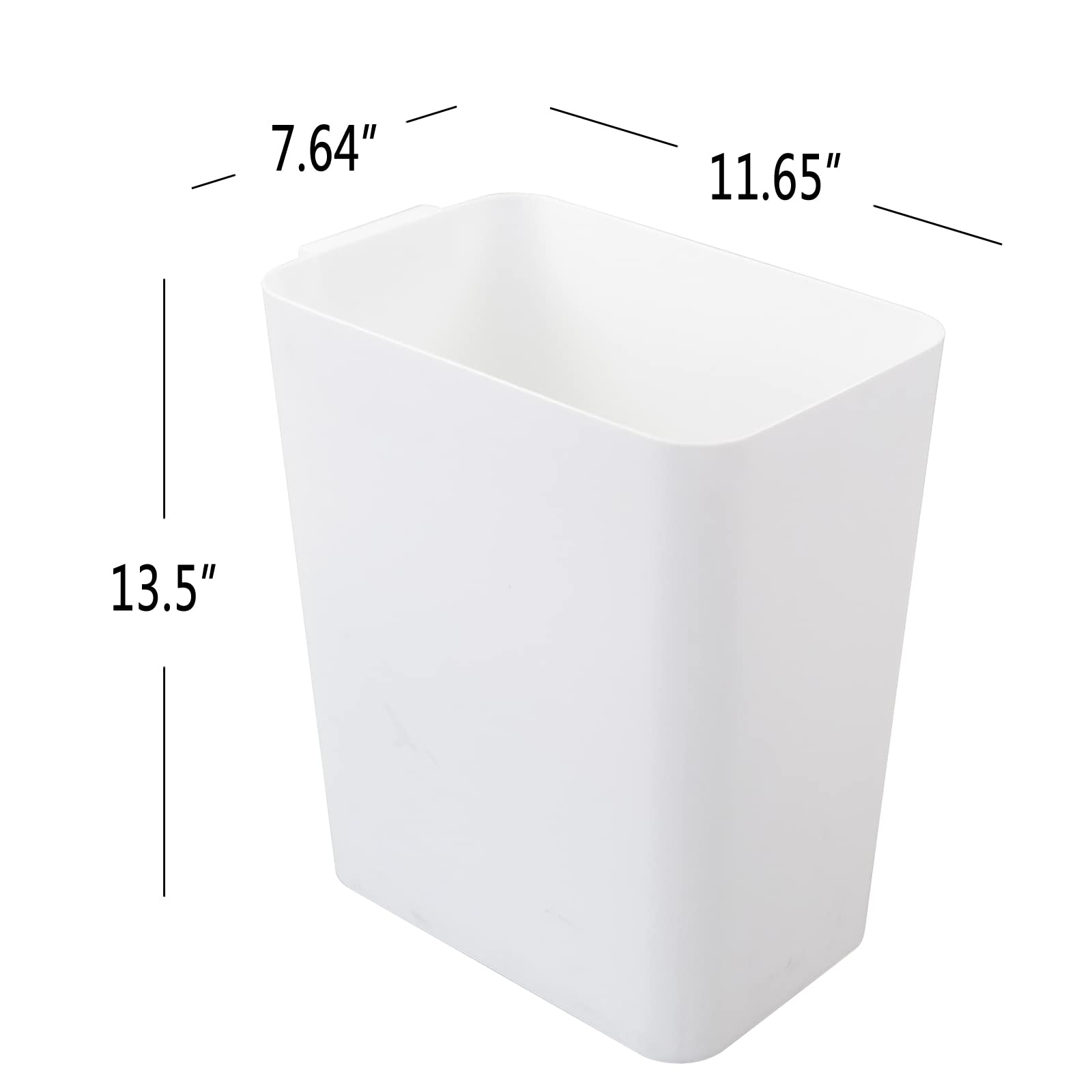 3-Pack 4.5 Gallon Trash Can Wastebasket - White Plastic Garbage Bin with Lid for Kitchen, Bathroom, Office & Home Use