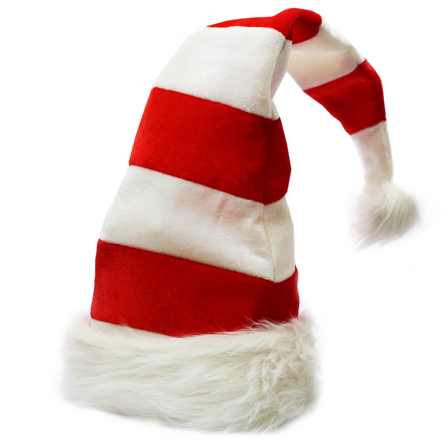 Tigerdoe Striped Santa Hat & Elf Hat Set - 2 Pack Christmas Costume Hats for Holiday Parties, Xmas Photos & Festive Celebrations