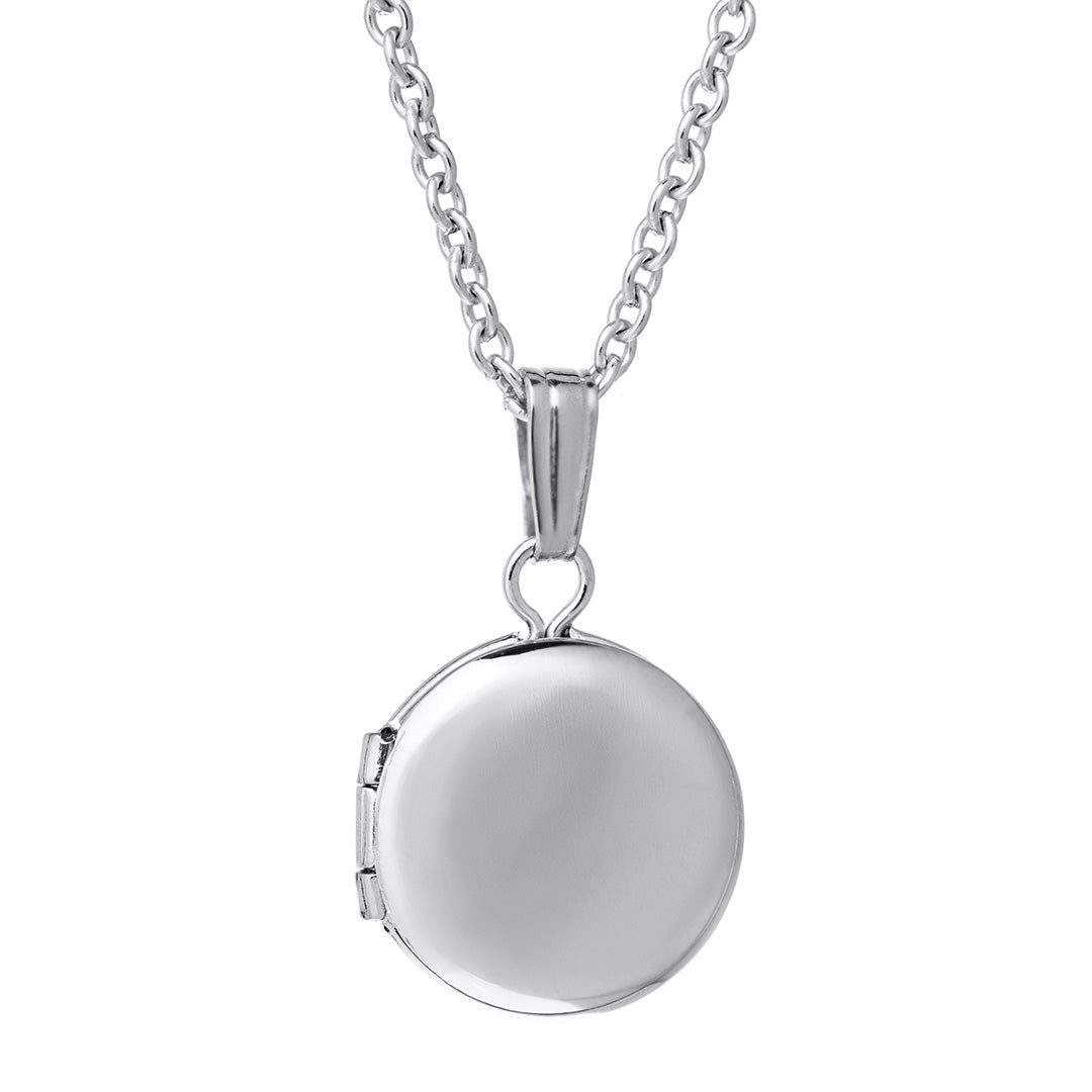 Sterling Silver Baby Locket Necklace - Round Pendant for Newborns, Christening, Baptism & Keepsake Gifts | Perfect for First Birthday, Baby Shower & Special Occasions