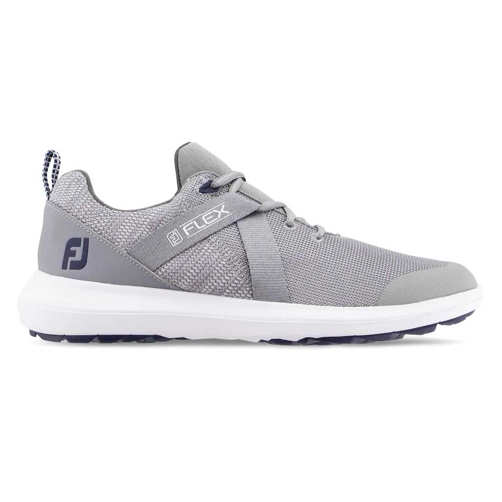 FootJoy Flex Grey Men's Golf Shoes - Lightweight & Comfortable Spiked Golf Shoes for Men - Perfect for Walking the Course & Improving Your Game