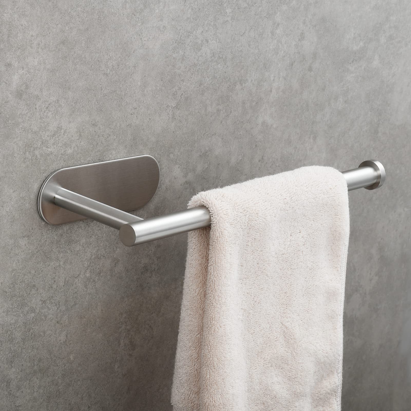 Stainless Steel Adhesive Towel Holder & Toilet Paper Roll Holder for Bathroom - Brushed Nickel Finish, Extendable Design Holds 2 Rolls - Perfect for Small Spaces, RV, Apartment & Home Decor