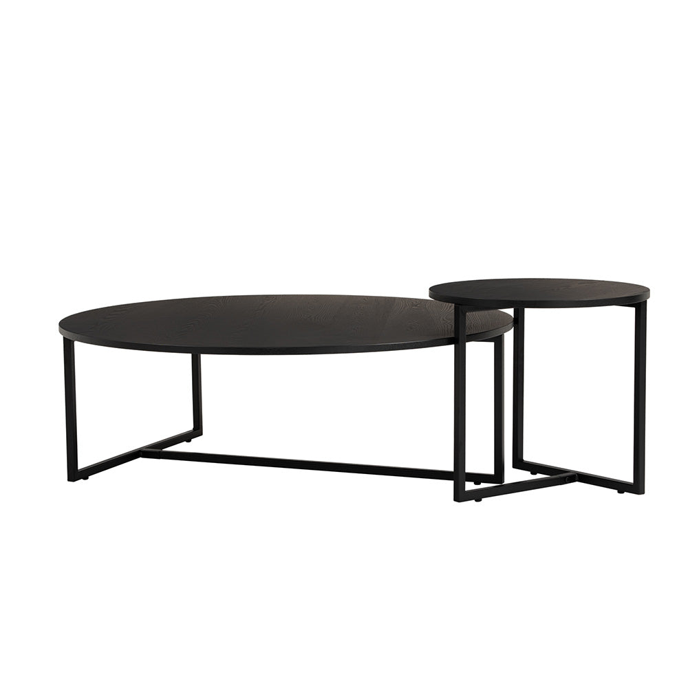 Round Side Table 46cm - Modern Black End Table for Living Room, Bedroom, or Office - Turner Furniture for Small Spaces & Home Decor