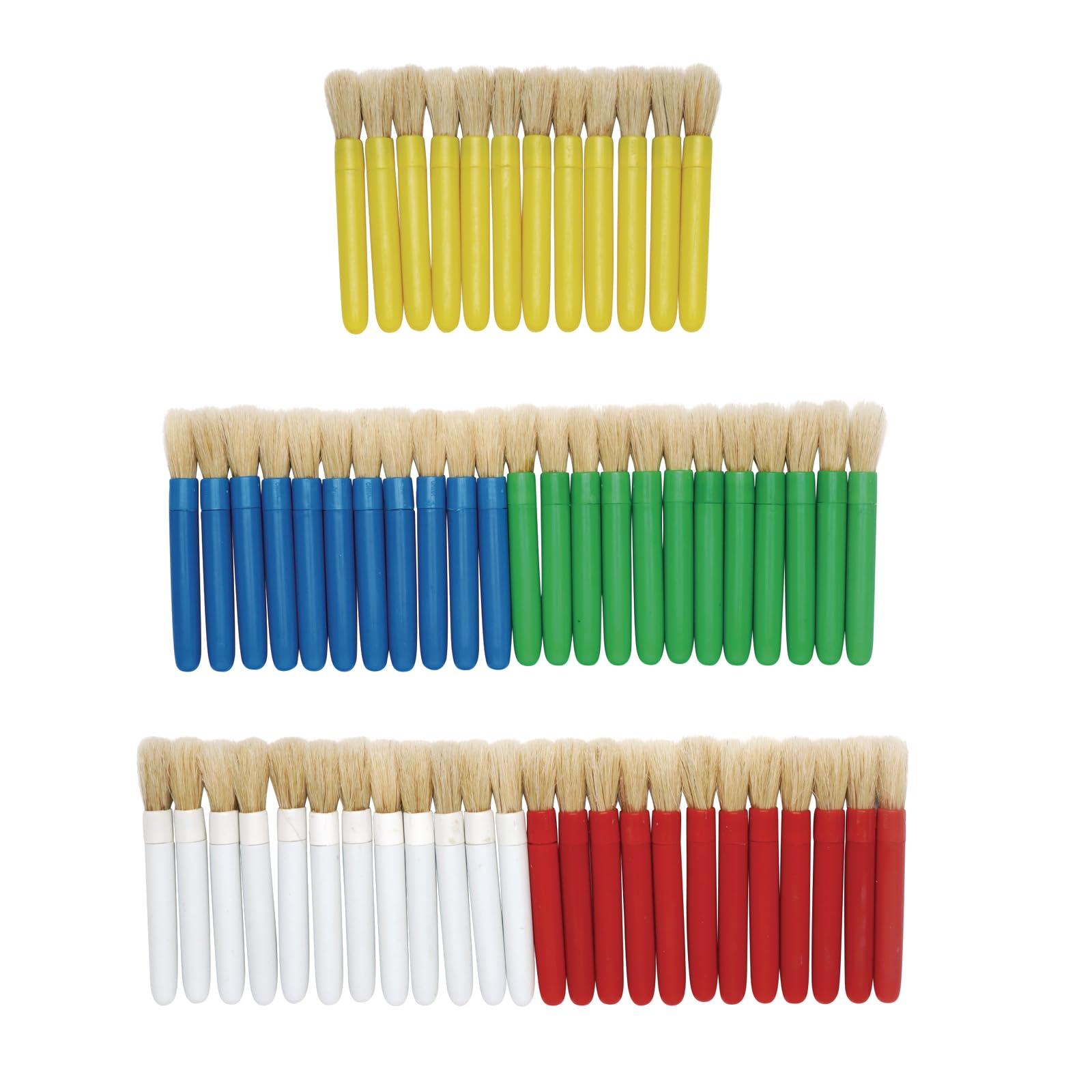 Colorations Mini Paint Brushes Set of 60 - Natural Bristle Kids Art Brushes for Painting, Classroom Supplies & DIY Crafts - Perfect for Children's Art Projects, Posters & School Activities
