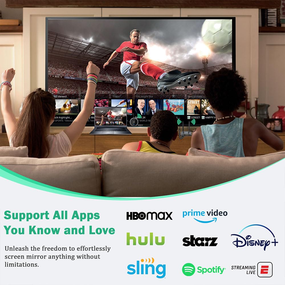 AIMIBO Wireless HDMI Transmitter & Receiver 4K@30Hz - VGA & HDMI Dual Screen Extender for Laptop, Camera, Cable Box to TV - 165FT/50M Wireless Video & Audio Streaming - Perfect for Home Theater, Conference Rooms & Gaming Setups