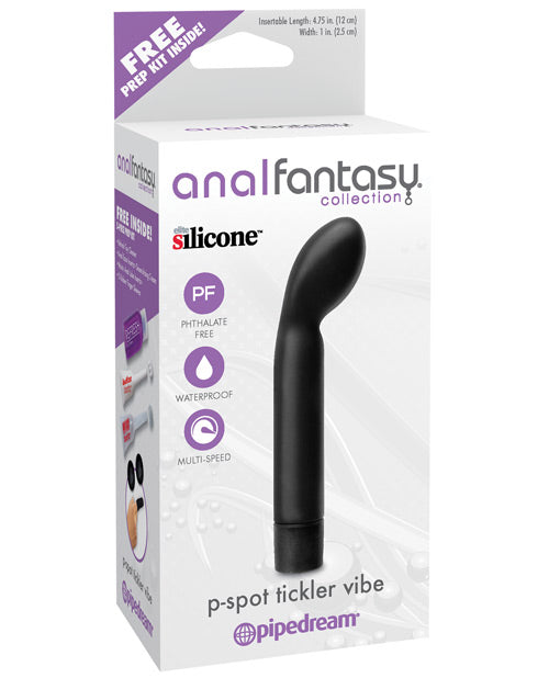 Premium Anal Fantasy Silicone P-Spot Stimulator - Waterproof Vibrator 4.75 Inch - Black - Perfect for Couples Play & Solo Pleasure