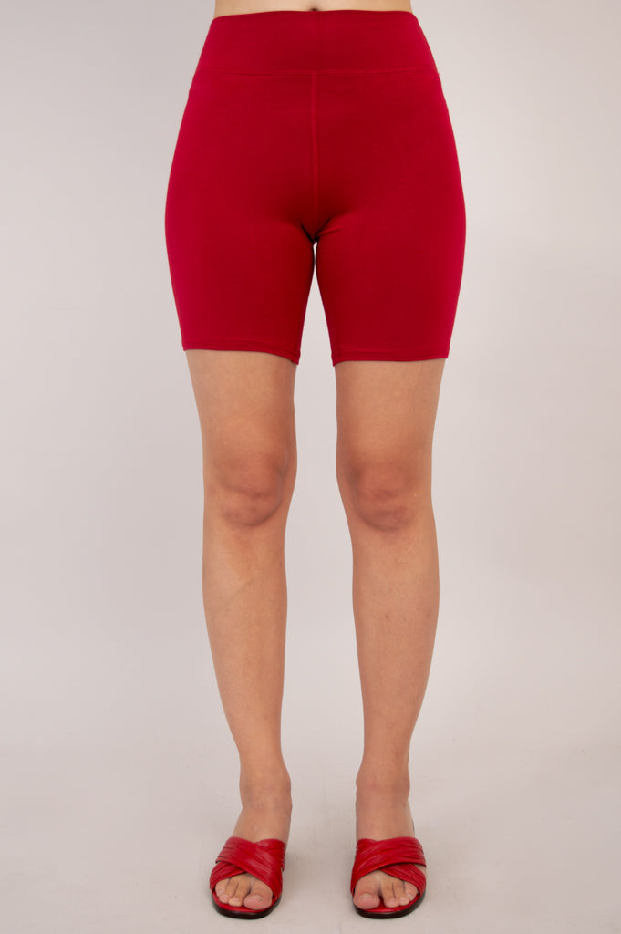 Hallie Women's Shorts - Comfortable & Stylish Lipstick Red Bamboo Fabric for Casual Wear & Summer Outfits