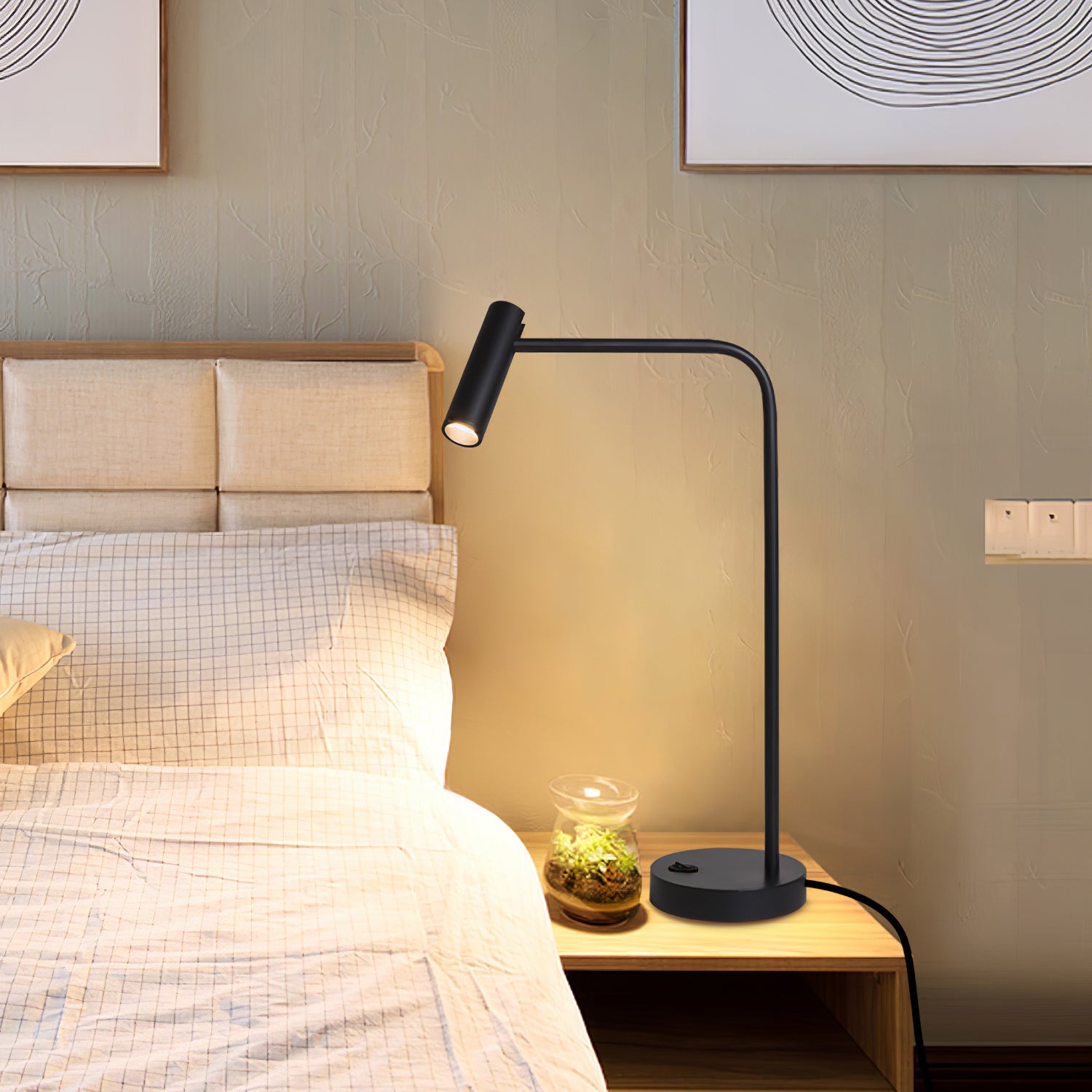 Slim and Modern Table Lamp - Minimalist Design for Bedroom, Living Room, or Office - Energy Efficient LED Desk Light for Home Decor