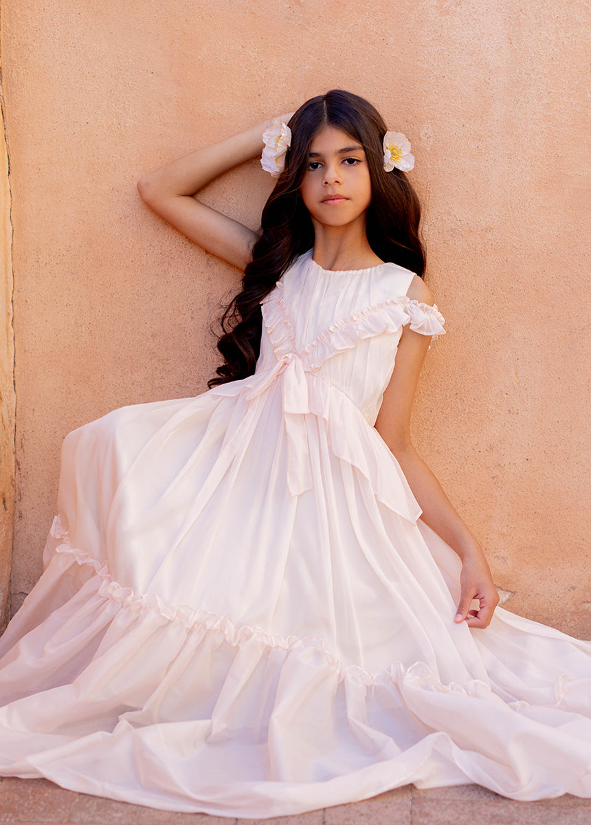 Emmy Cream Dress - Elegant Women's Formal Gown for Weddings, Parties & Special Occasions