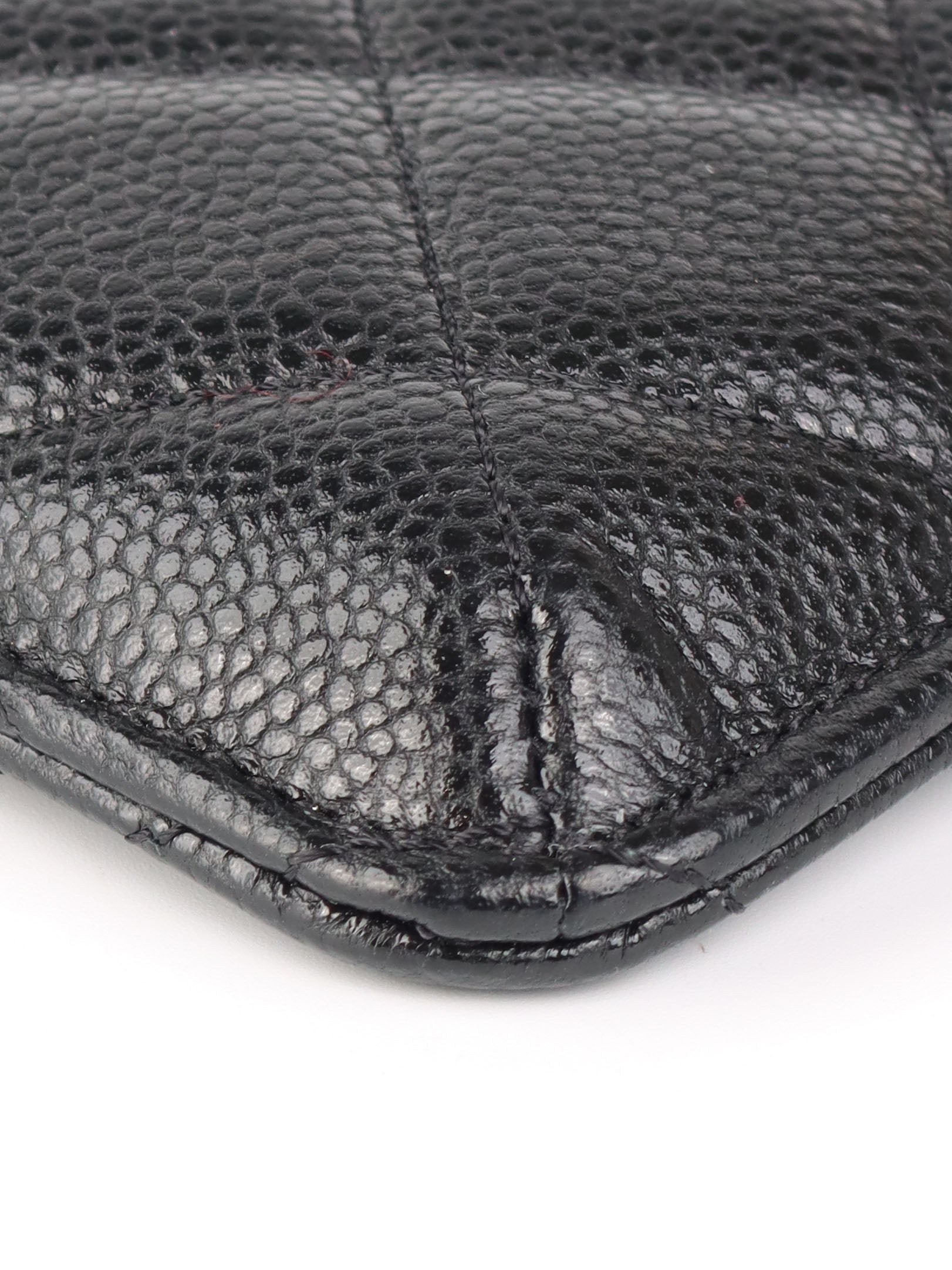 Chanel Black Caviar Leather Long Card Holder with Silver Hardware - Luxury Slim Wallet for Women, Perfect for Everyday Use & Travel