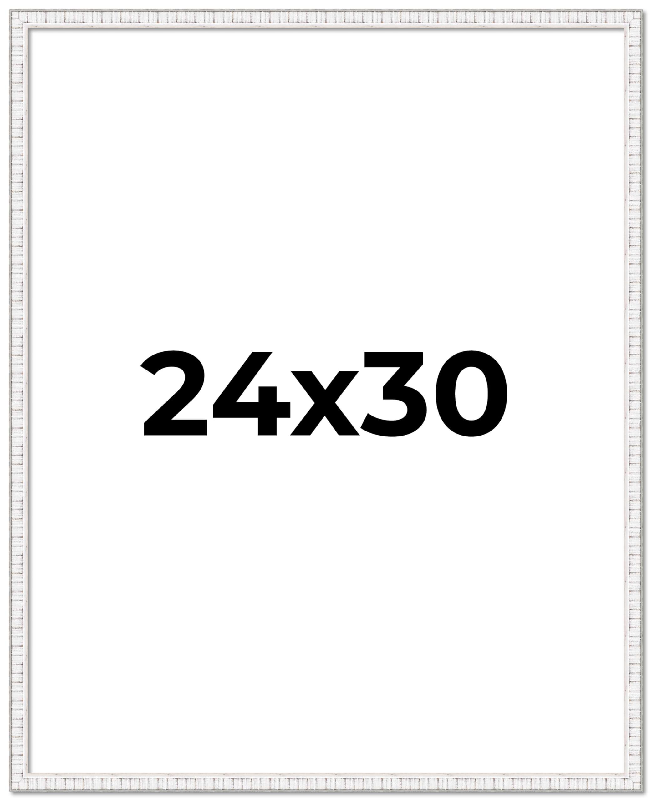 24x30 White Distressed Solid Wood Picture Frame - 0.75