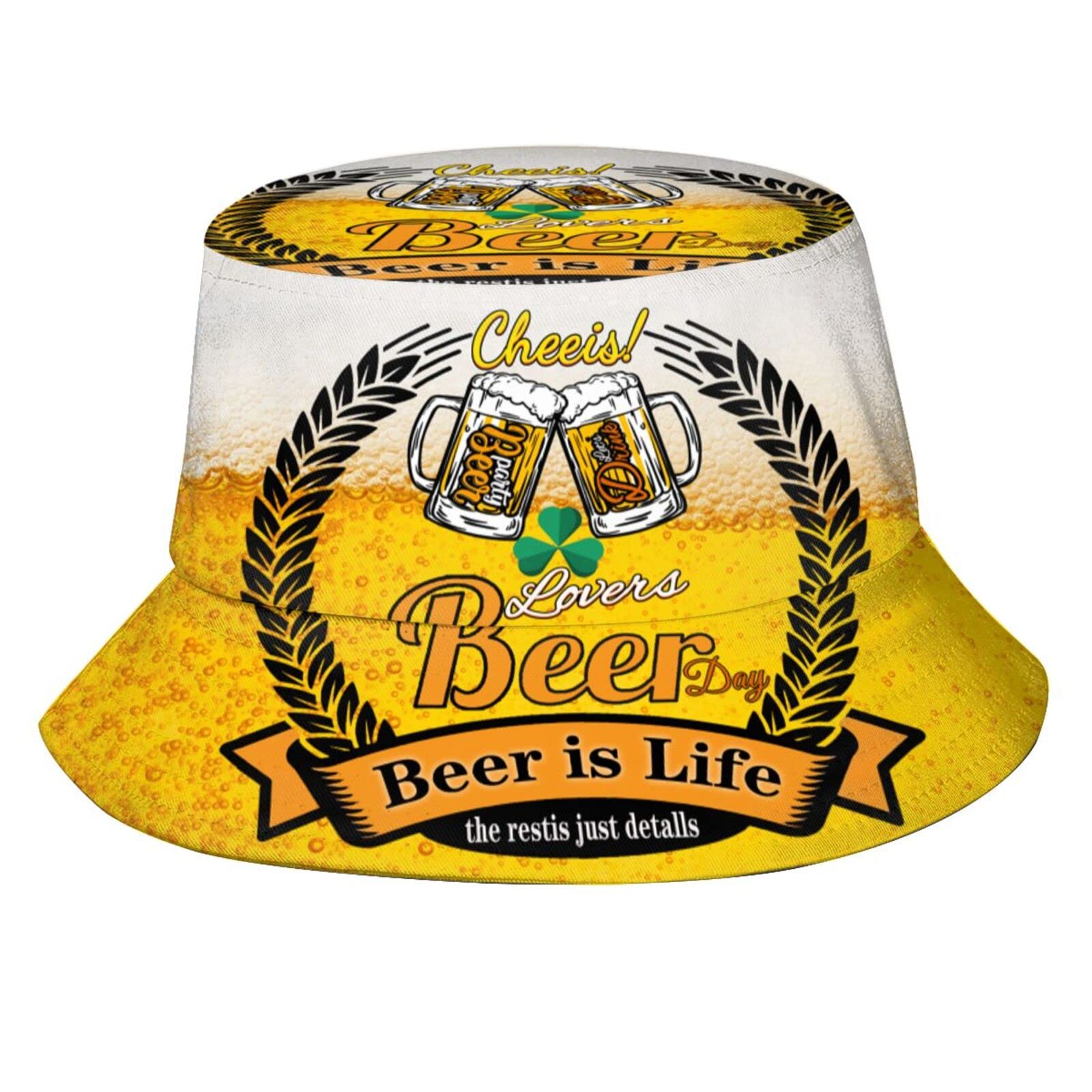 Unisex Cool Beer Bucket Hat for Men & Women - Breathable Summer Outdoor Packable Fisherman Hat for Beach, Travel, Camping & Fishing Adventures