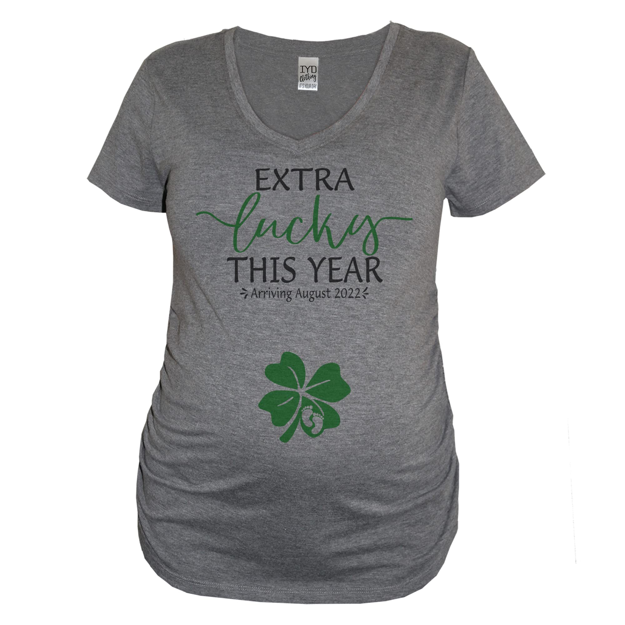 Personalized 'Extra Lucky This Year' Pregnancy Announcement T-Shirt - Funny & Cute St. Patrick's Day Maternity Tee for Expecting Moms - Perfect Gender Reveal & Pregnancy Gift for Baby Showers & Irish-Themed Celebrations