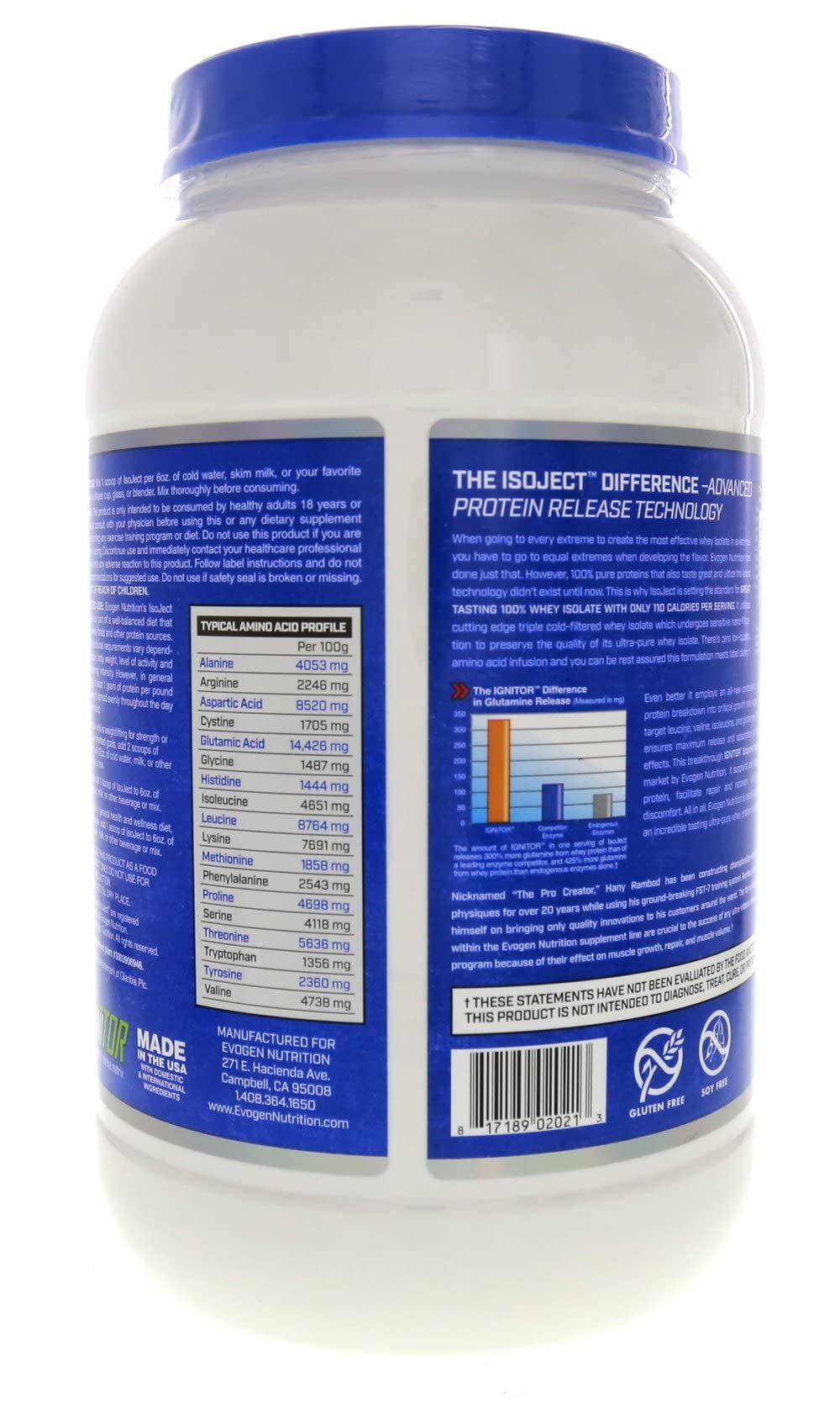 Evogen IsoJect Pure Whey Protein Isolate Powder - 840g (1.85lb) Vanilla Bean Flavor for Muscle Recovery & Post-Workout Nutrition | Gym, Bodybuilding & Fitness Supplement