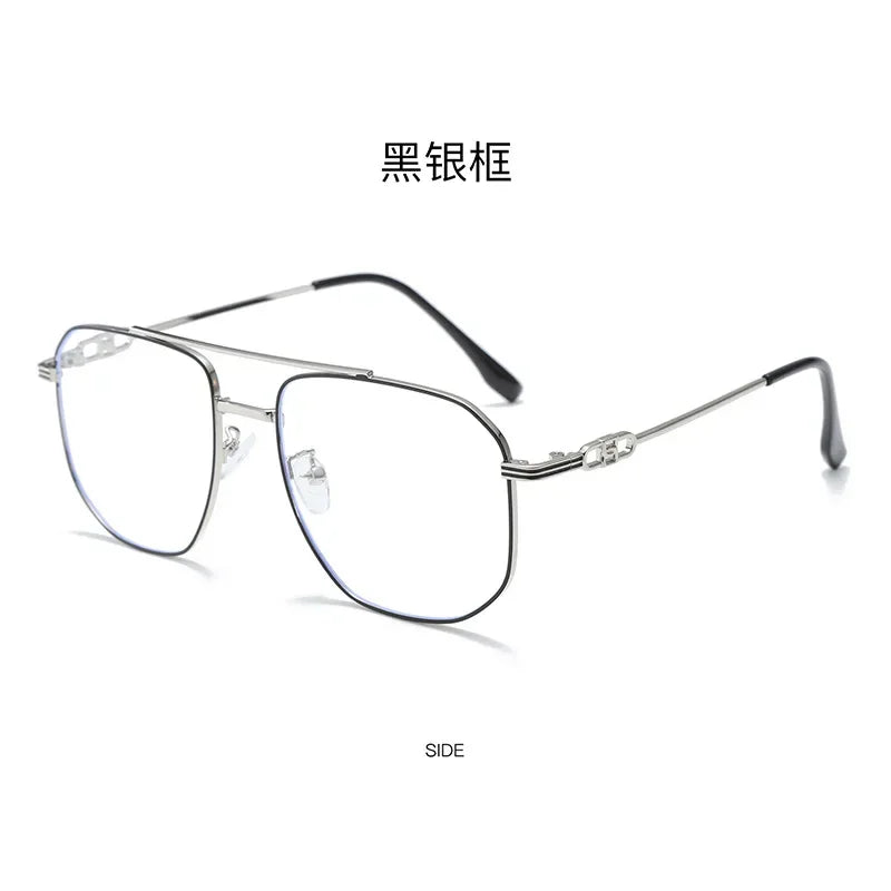 Aror Women's Full Rim Square Double Bridge Alloy Eyeglasses Frame 30002 - Stylish & Lightweight for Work, Reading & Fashion