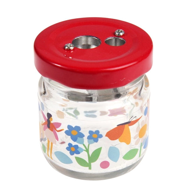 Fairy-Themed Glass Jar Pencil Sharpener - Cute Desk Organizer for School, Office & Art Supplies | Perfect for Kids Rooms, Study Desks & Gift Giving