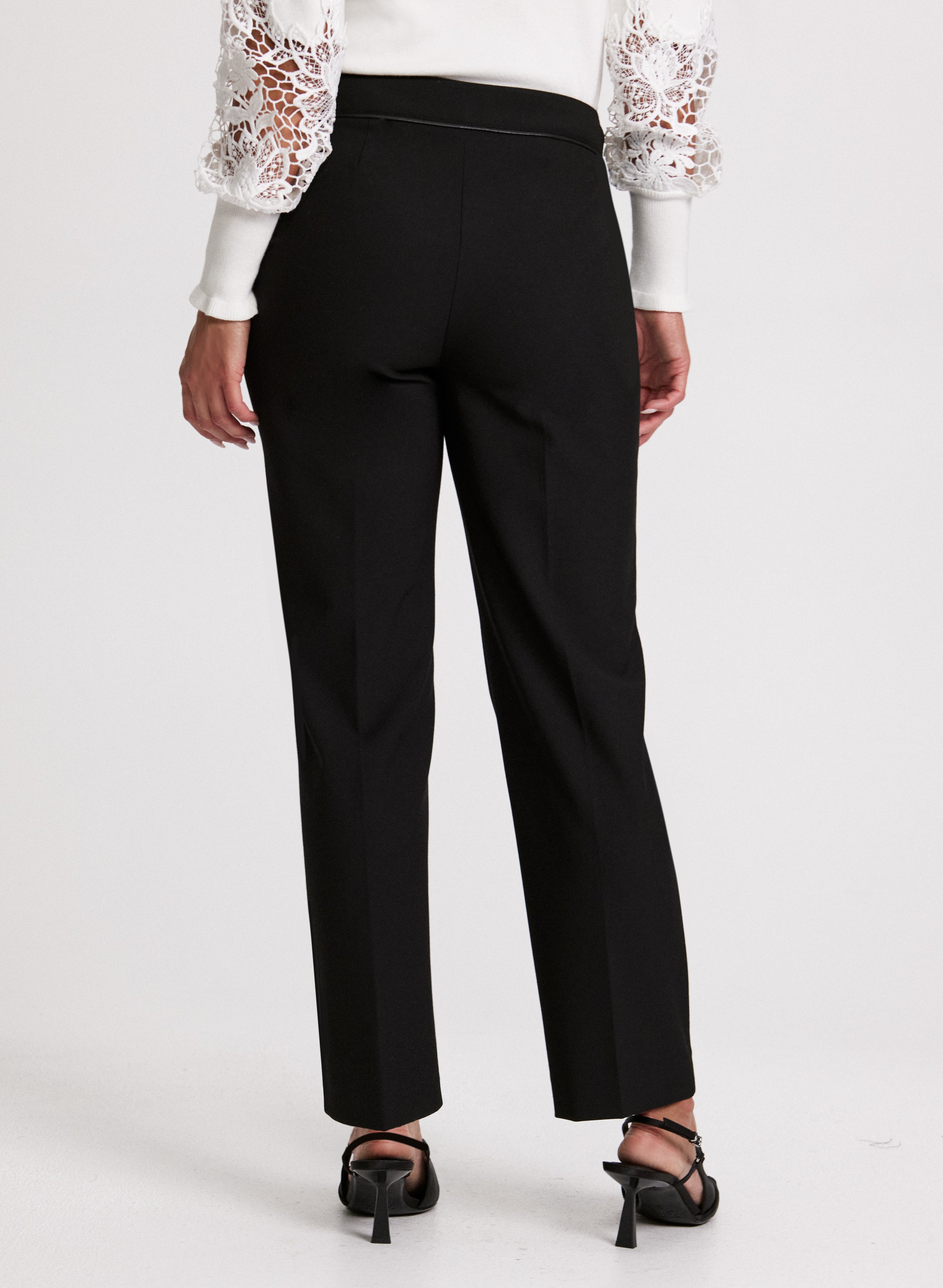 Emma Straight Leg Pants for Women - High Waist Slim Fit Stretch Ankle Pants | Office Work, Casual Outfits & Travel Essentials
