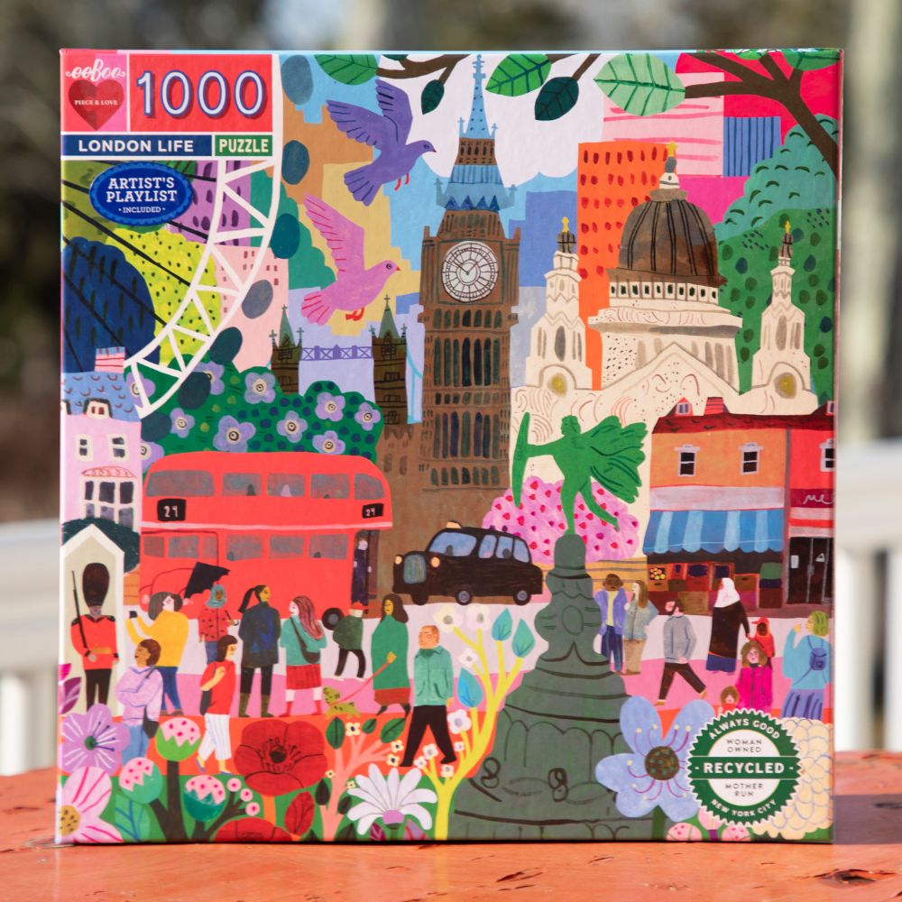 eeBoo 1000 Piece Jigsaw Puzzle - London Life Scenic Cityscape | Premium Quality Puzzle for Adults & Teens | Perfect for Family Game Night & Relaxation