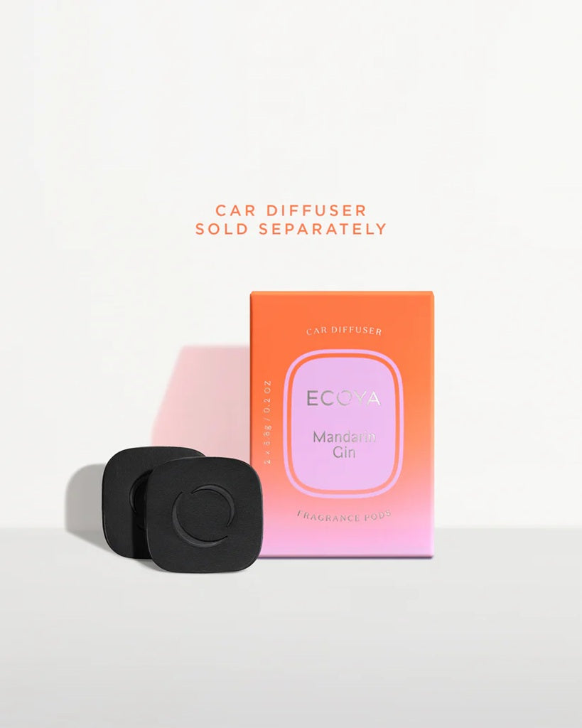 Ecoya Car Diffuser Refill - Mandarin & Gin Scented Essential Oil for Aromatherapy | Freshen Your Vehicle & Reduce Stress During Commutes