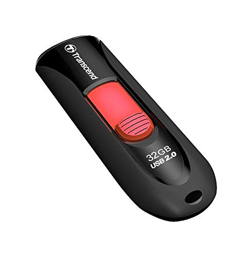 Transcend JetFlash 590K 32GB USB 2.0 Flash Drive - High-Speed Portable Memory Stick for Data Storage, File Transfer, Backup - Perfect for Office, School, Travel & Everyday Use