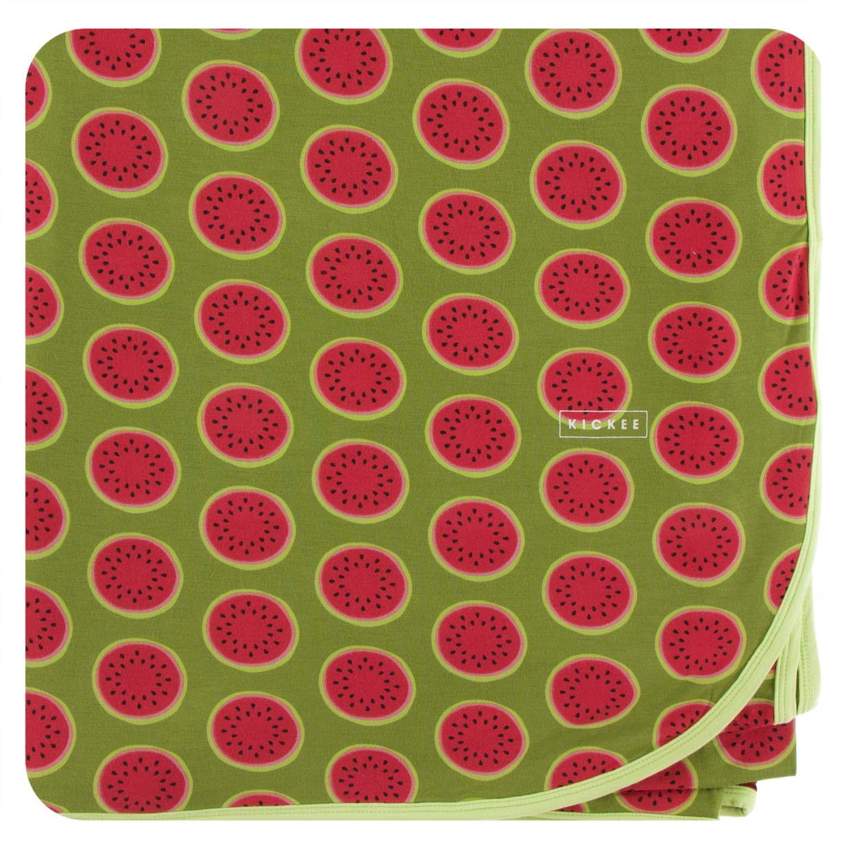 KicKee Home Print Throw Blanket - Soft Cozy Flannel Blanket for Couch, Bed & Travel - One Size Grasshopper Watermelon Design - Perfect for Living Room, Nursery & Gift Giving