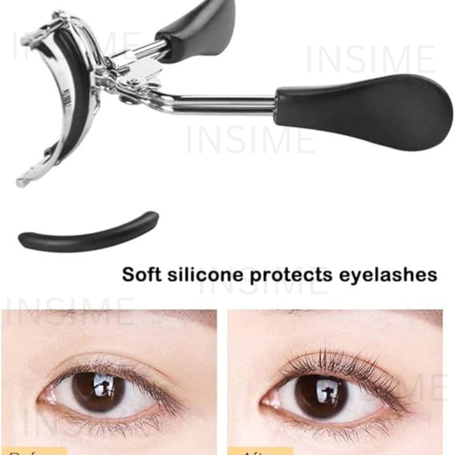INSIME Pro Eyelash Curler for Women - Strong, Pinch-Free, Non-Slip Lash Curler Tool for Voluminous, Eye-Opening Curls | Perfect for Daily Makeup, Special Occasions & Professional Use